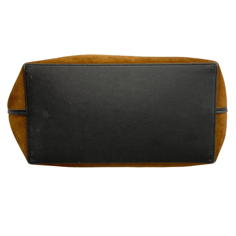 Loewe Anagram Tote Bag Tote Bag Brown Black Suede Leather